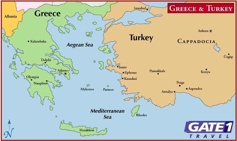 map of greece and turkey